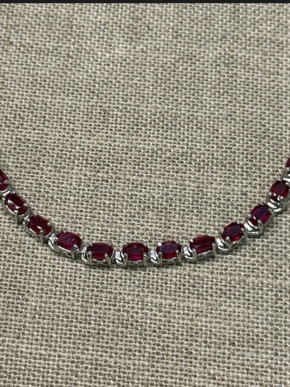 Sterling Silver 43.50 TCW Niassa Ruby Tennis Necklace 20